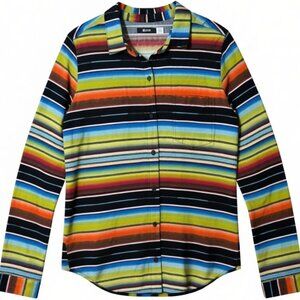 BDG Urban Outfitters Multi Color Striped Button Down Shirt Womens Large